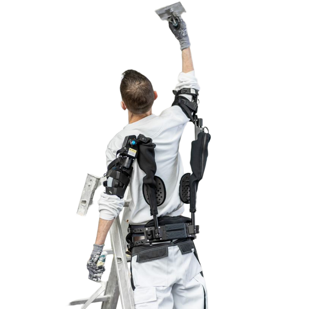 Peintre avec exosquelette btp